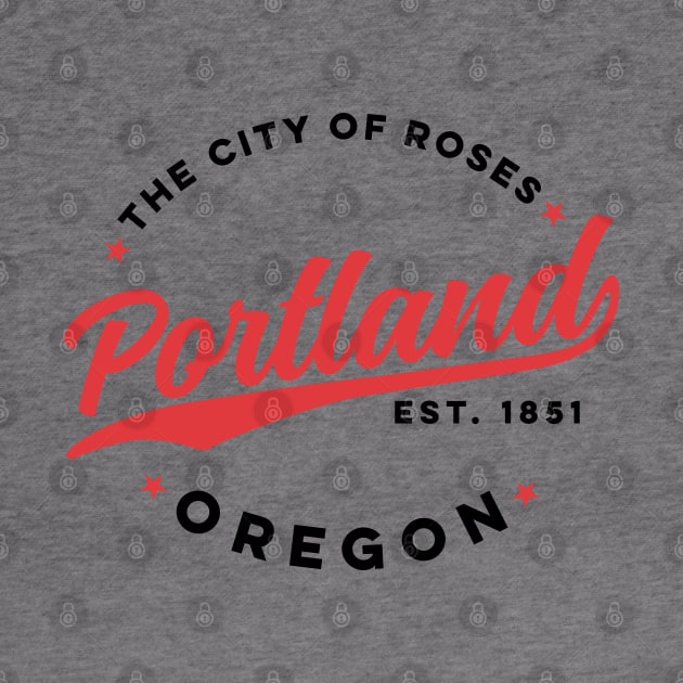 Vintage Portland Oregon City of Roses Retro USA by DetourShirts